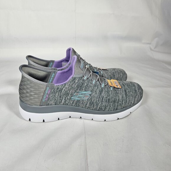 Skechers Slip-Ins Summits Dazzling Haze Gray Sneakers Women's Size 10 Vegan - Picture 3 of 11